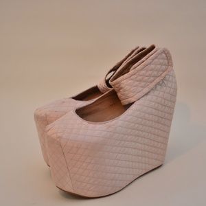 Jeffrey Campbell Pink Quilted Ballet Platforms
